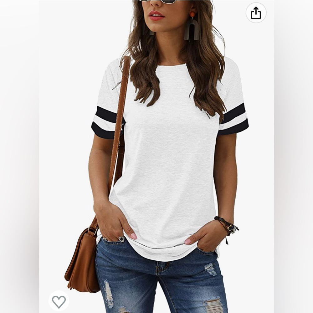 NWOT striped sleeve tee
